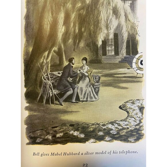 1951 Alexander Graham Bell Vintage Illustrated Book ATT Homeschool Telephone His - Picture 6 of 7